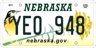 NE license plate YEO948