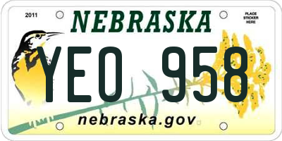 NE license plate YEO958