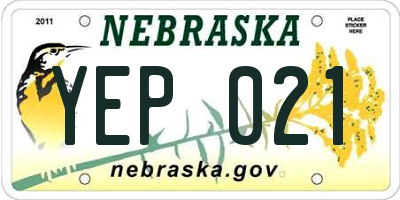 NE license plate YEP021