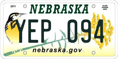 NE license plate YEP094
