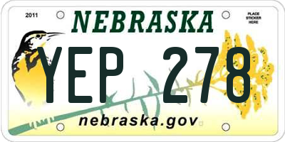 NE license plate YEP278