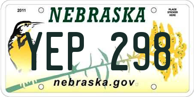 NE license plate YEP298