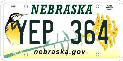 NE license plate YEP364
