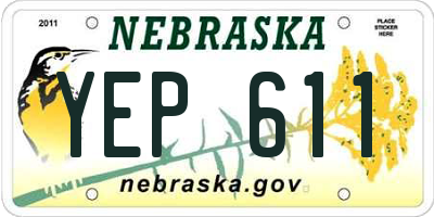 NE license plate YEP611