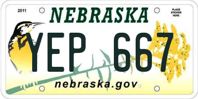 NE license plate YEP667