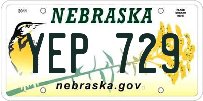 NE license plate YEP729
