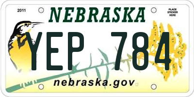 NE license plate YEP784