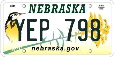 NE license plate YEP798