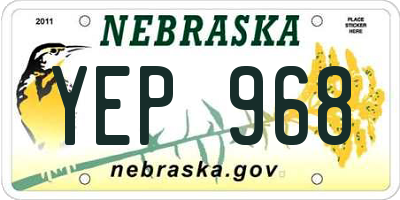 NE license plate YEP968