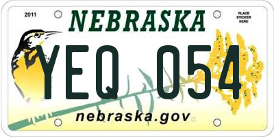 NE license plate YEQ054