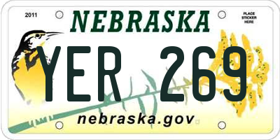 NE license plate YER269