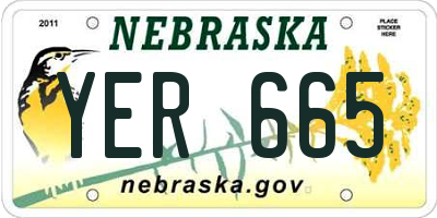 NE license plate YER665