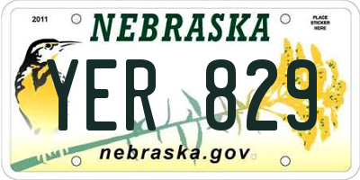 NE license plate YER829