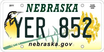 NE license plate YER852