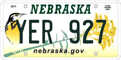 NE license plate YER927