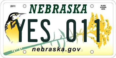 NE license plate YES011