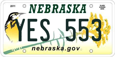 NE license plate YES553