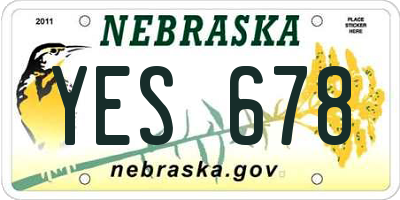 NE license plate YES678
