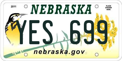 NE license plate YES699