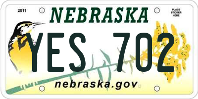 NE license plate YES702