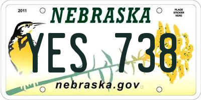 NE license plate YES738