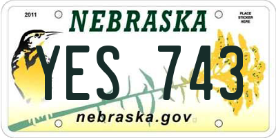 NE license plate YES743