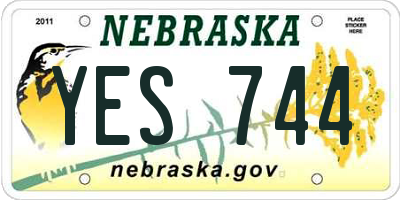 NE license plate YES744