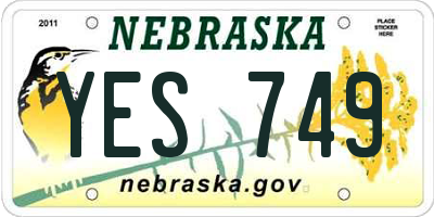 NE license plate YES749