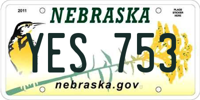 NE license plate YES753