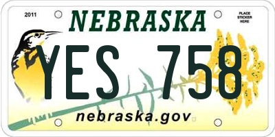 NE license plate YES758