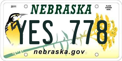 NE license plate YES778