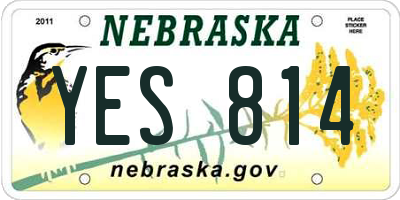 NE license plate YES814