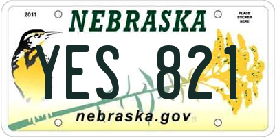 NE license plate YES821