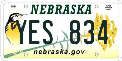 NE license plate YES834