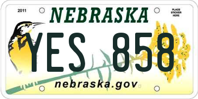 NE license plate YES858