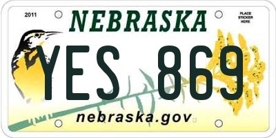 NE license plate YES869