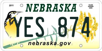 NE license plate YES874