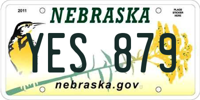NE license plate YES879