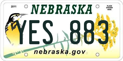 NE license plate YES883