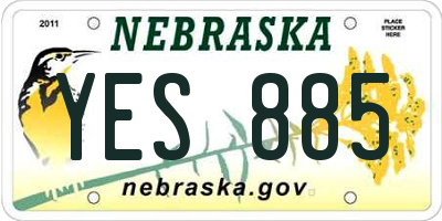 NE license plate YES885