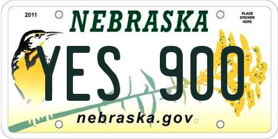 NE license plate YES900