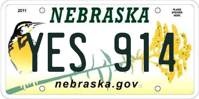 NE license plate YES914