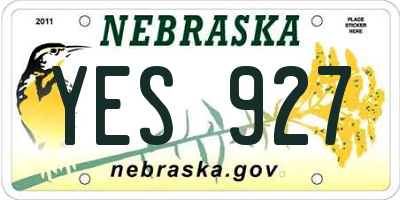 NE license plate YES927