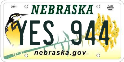 NE license plate YES944