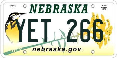 NE license plate YET266