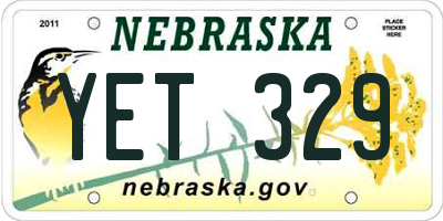 NE license plate YET329