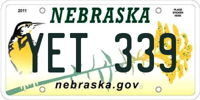 NE license plate YET339