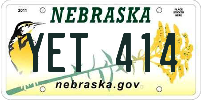 NE license plate YET414