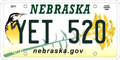 NE license plate YET520