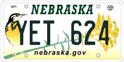 NE license plate YET624